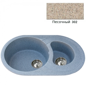 Мойка кухонная гранитная Ulgran U-504 (цвет песочный, код 302)