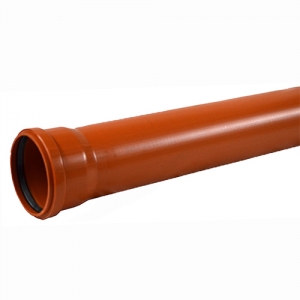 Труба для наружной канализации SINIKON НПВХ - D160x4.0 мм, длина 2000 мм (цвет коричневый)