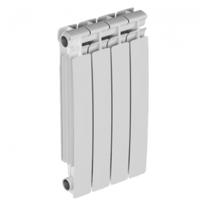 Радиатор алюминиевый BILUX AL M500 - 4 секции (подключение боковое, цвет белый)