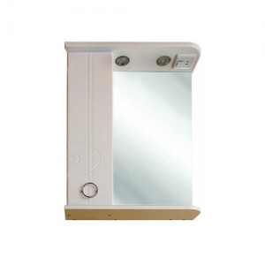 Зеркало со шкафчиком и полкой SMARTsant Тефия - 65см (левая версия, цвет белый)