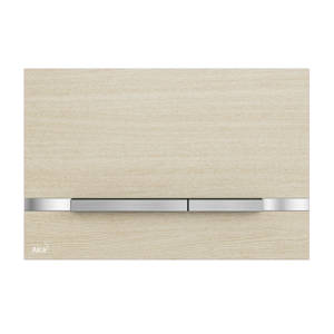 Кнопка смыва AlcaPLAST FLAT WOOD STRIPE-OAK WHITE (корпус,кнопка - нерж.сталь,имит.дерева-дуб свет.)