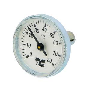 Термометр аксиальный Tiemme 2070 для коллекторов (D-40 мм, шкала 0-80°C)