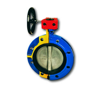 Затвор дисковый поворотный Zetkama 499 A - Ду80 (PN16, Tmax 110°C, c редуктором, диск. нерж сталь)