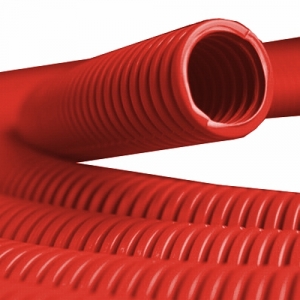 Труба гофрированная РУВИНИЛ - 31.2 (наружный диаметр 40 мм, цвет красный, бухта 15м.)